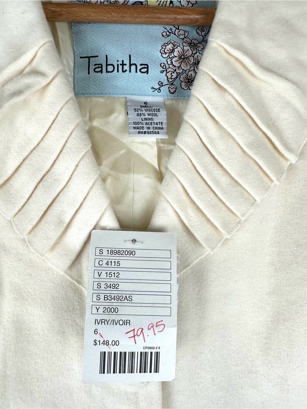 Tabitha Anthropologie Pleated Ruffle Blazer Ivory NWT Neutral Office Feminine - Picture 5 of 7